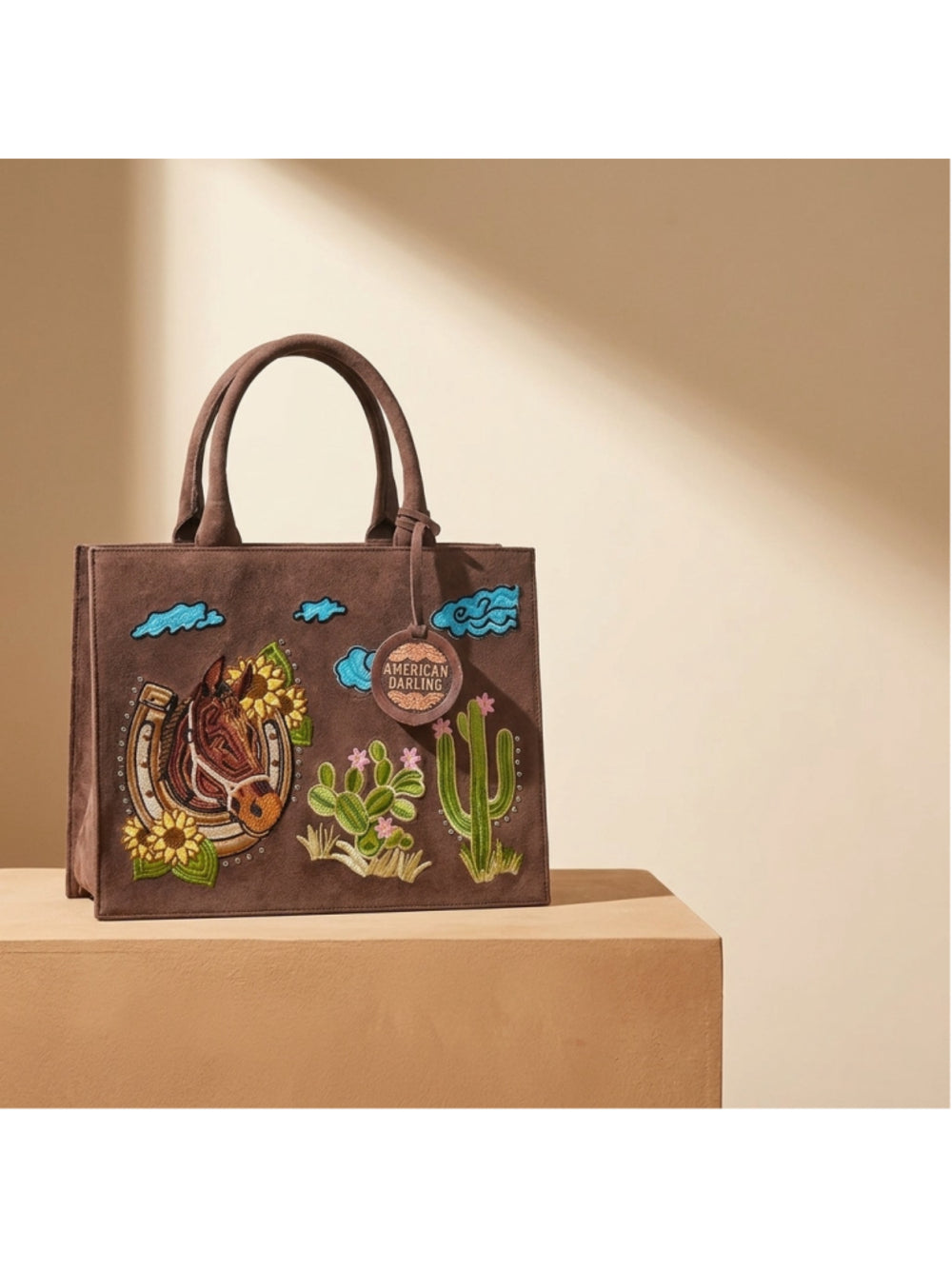 American Darling Lucky leather Horseshoe Western Tote Bag