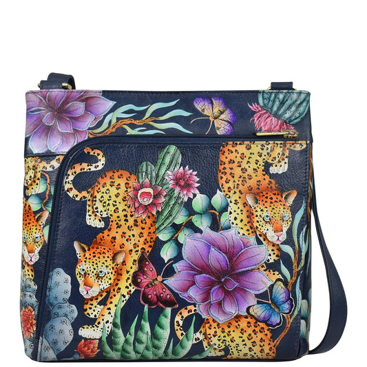 Anuschka Wild Desert Safari Cheetah Crossbody With Front Zip Organizer - 651