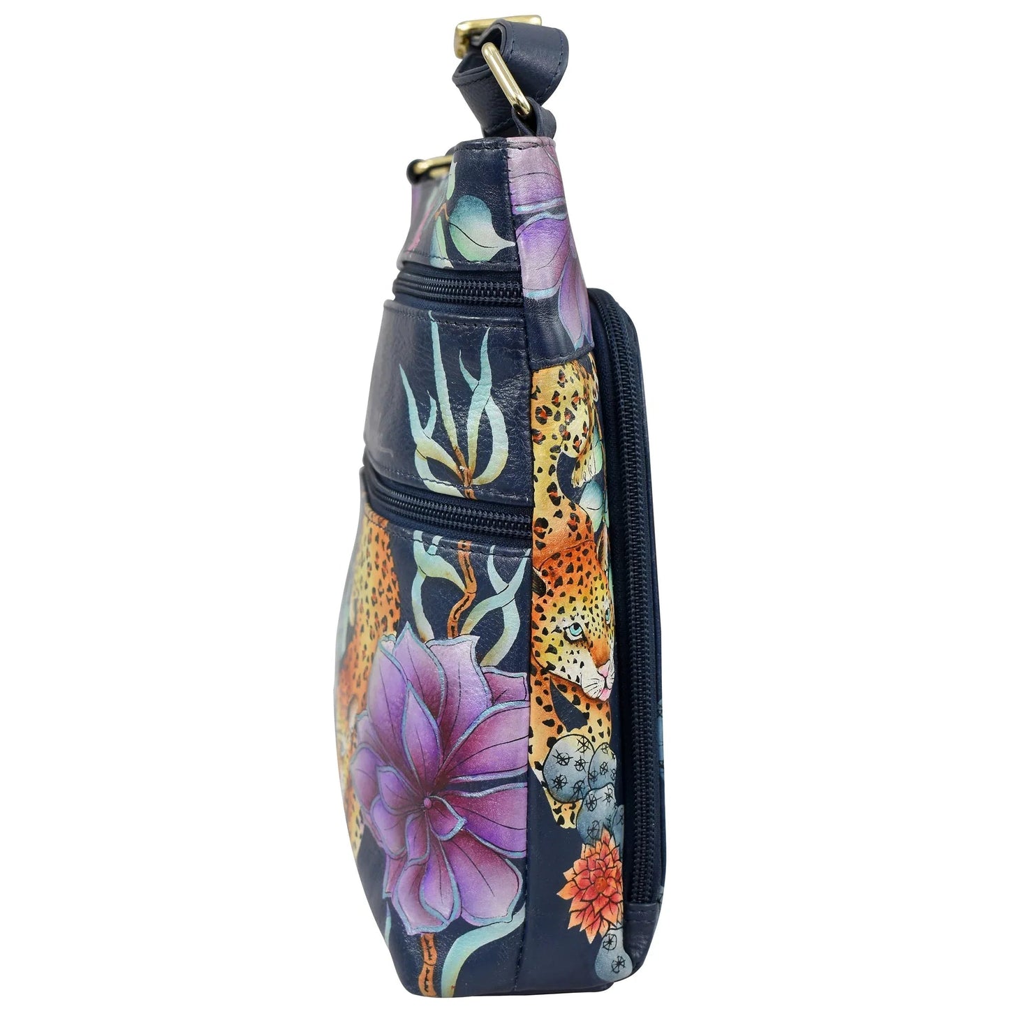 Anuschka Wild Desert Safari Cheetah Crossbody With Front Zip Organizer - 651