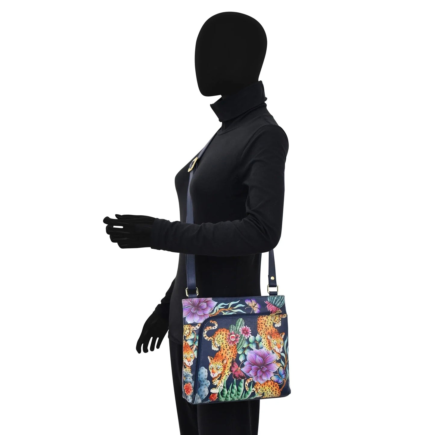 Anuschka Wild Desert Safari Cheetah Crossbody With Front Zip Organizer - 651