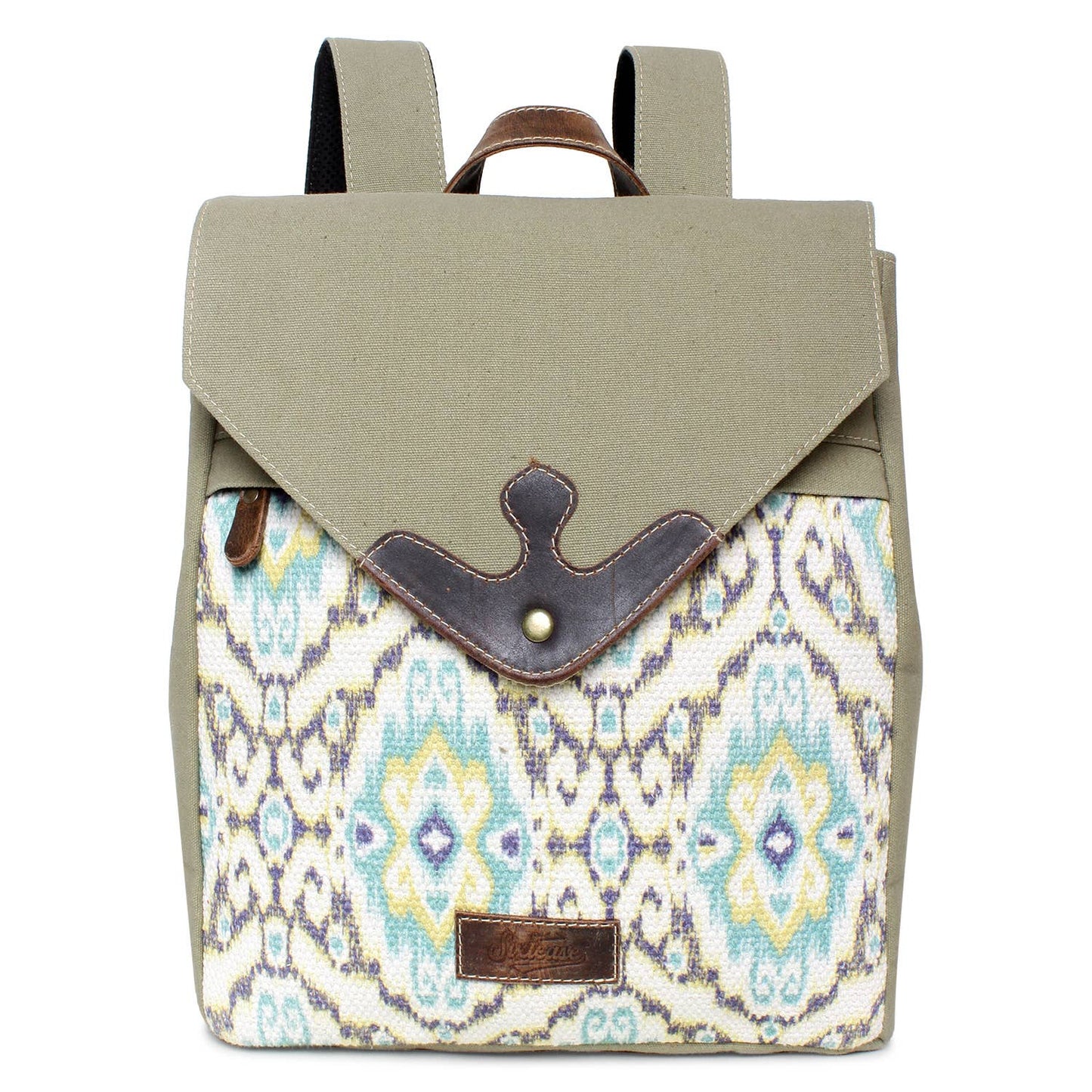 Sage and Teal Upcycled Back Pack