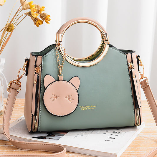 The lucky cat  Women's Single Shoulder Leaning Handbag
