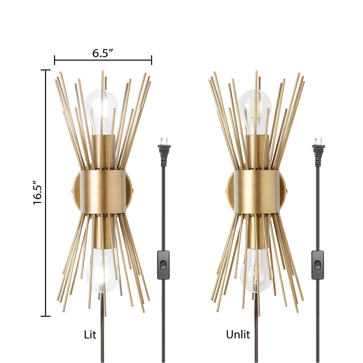 16.5"H Arlo Modern Indoor Plug-In Wall Sconce