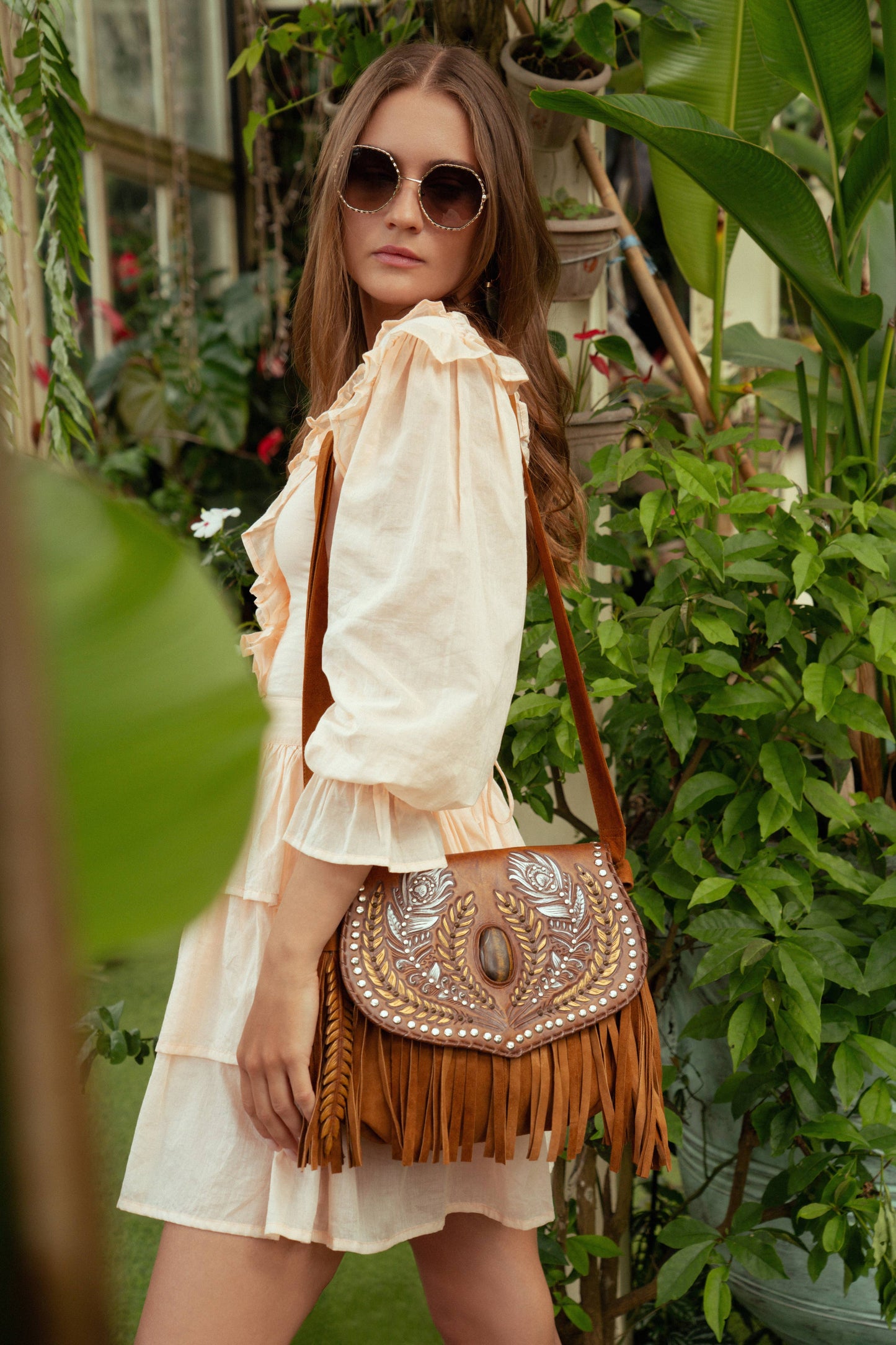 Lost Bird Feather Bag Antique Medium/Dark Tan