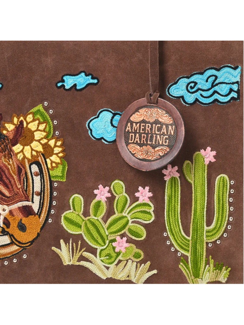 American Darling Lucky leather Horseshoe Western Tote Bag