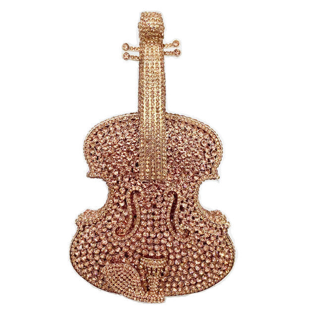 Amazing Luxury Violin Crystal Evening Bag