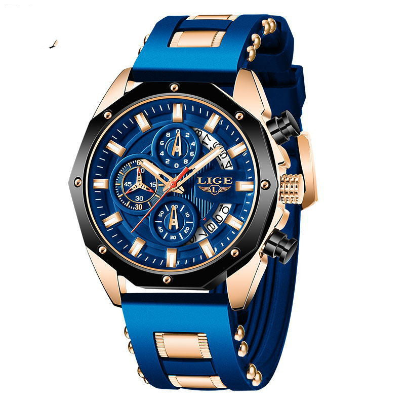 Mens Watch Luxury Silicone Sport Watch