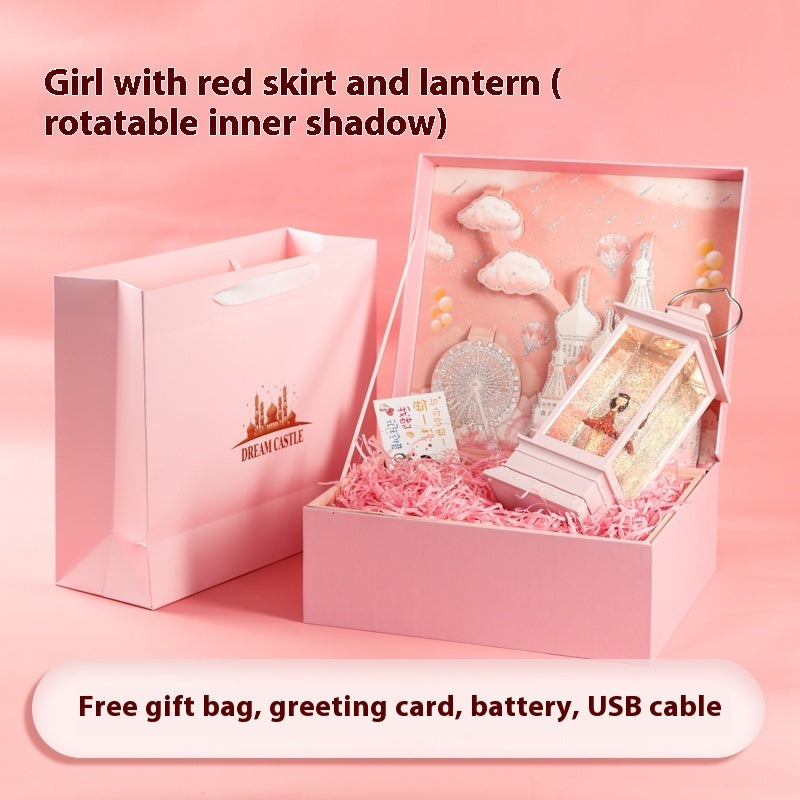Resin Glass Rotatable Children's Day Music Box Music Box