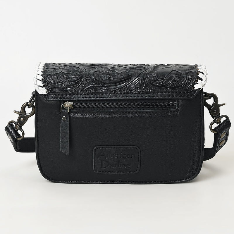 American DarlingAmerican Darling Western Genuine Leather Small Cross Body Bag with Hand-Tooled Floral Design