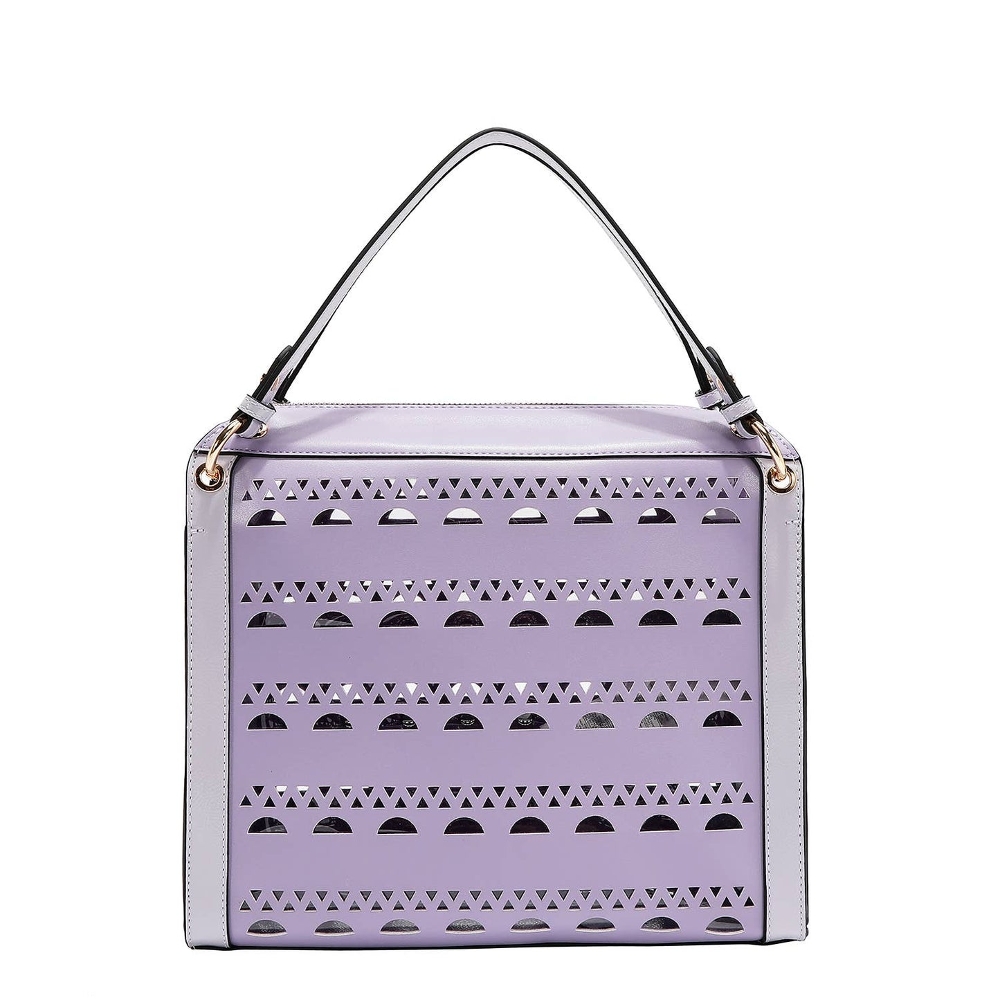 SILVER POP STUD SATCHEL BAG