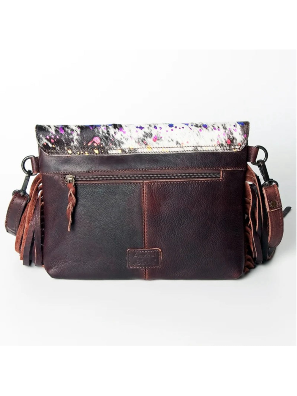 American Darling Wildflower Sparkle Fringe Crossbody Bag with turquoise center