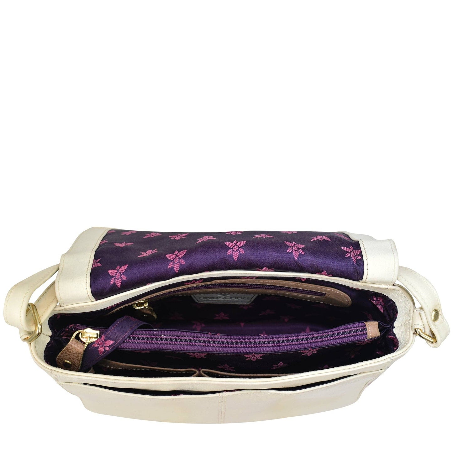 Anuschka Flap Crossbody - 683- white with peacock