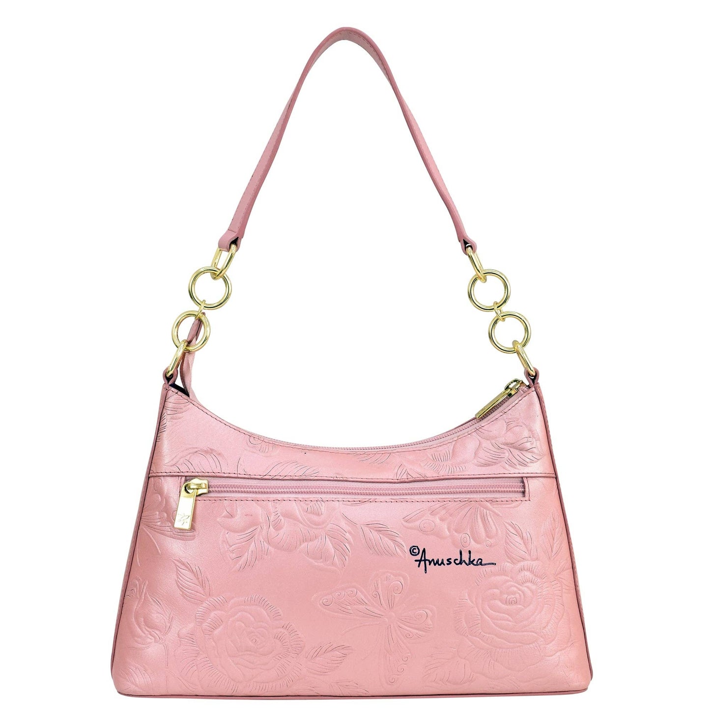 Anuschka Hobo With Chain Strap - 707 Pink