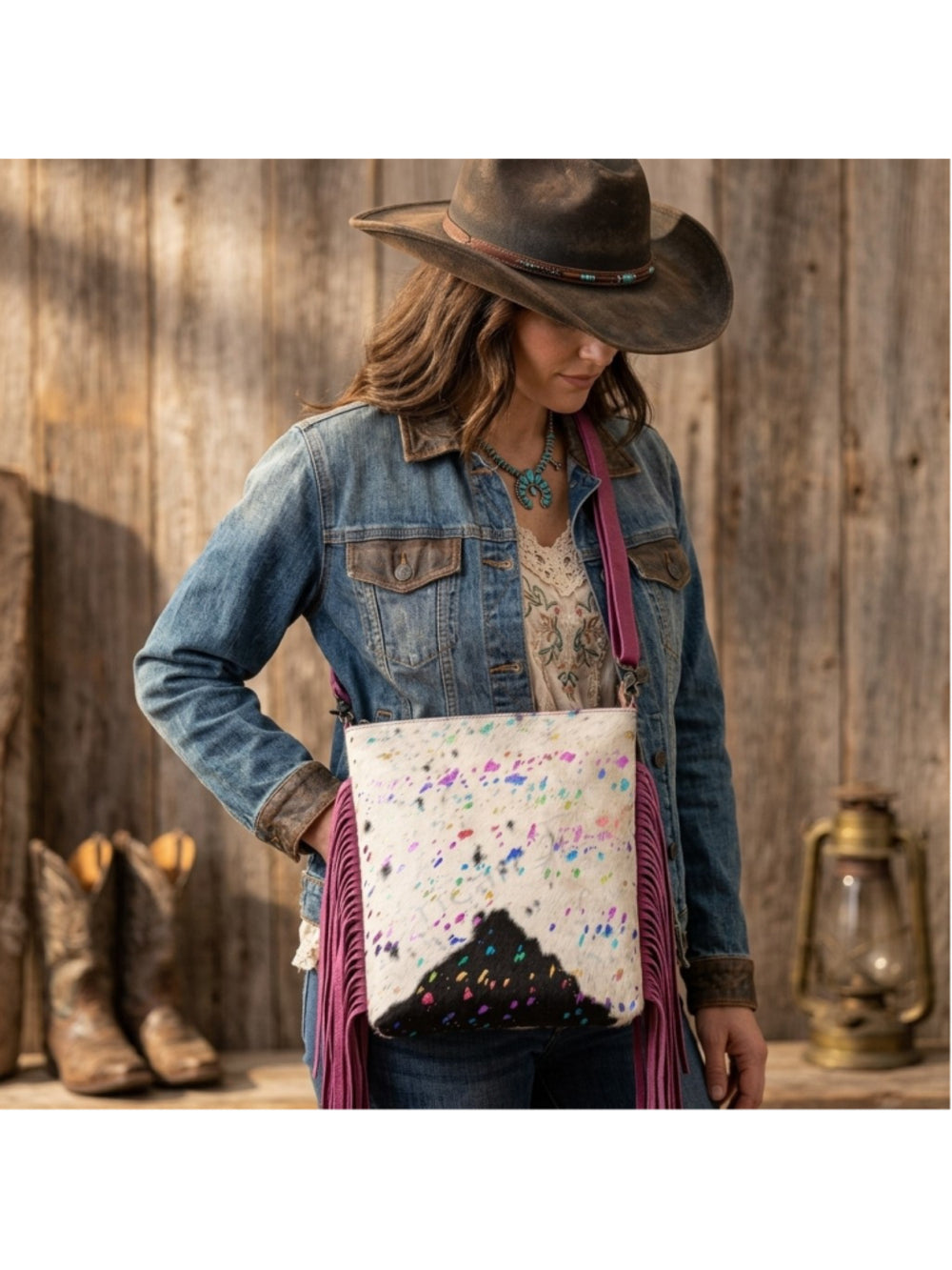 American Darling Confetti Sparkle Fringe Crossbody Bag