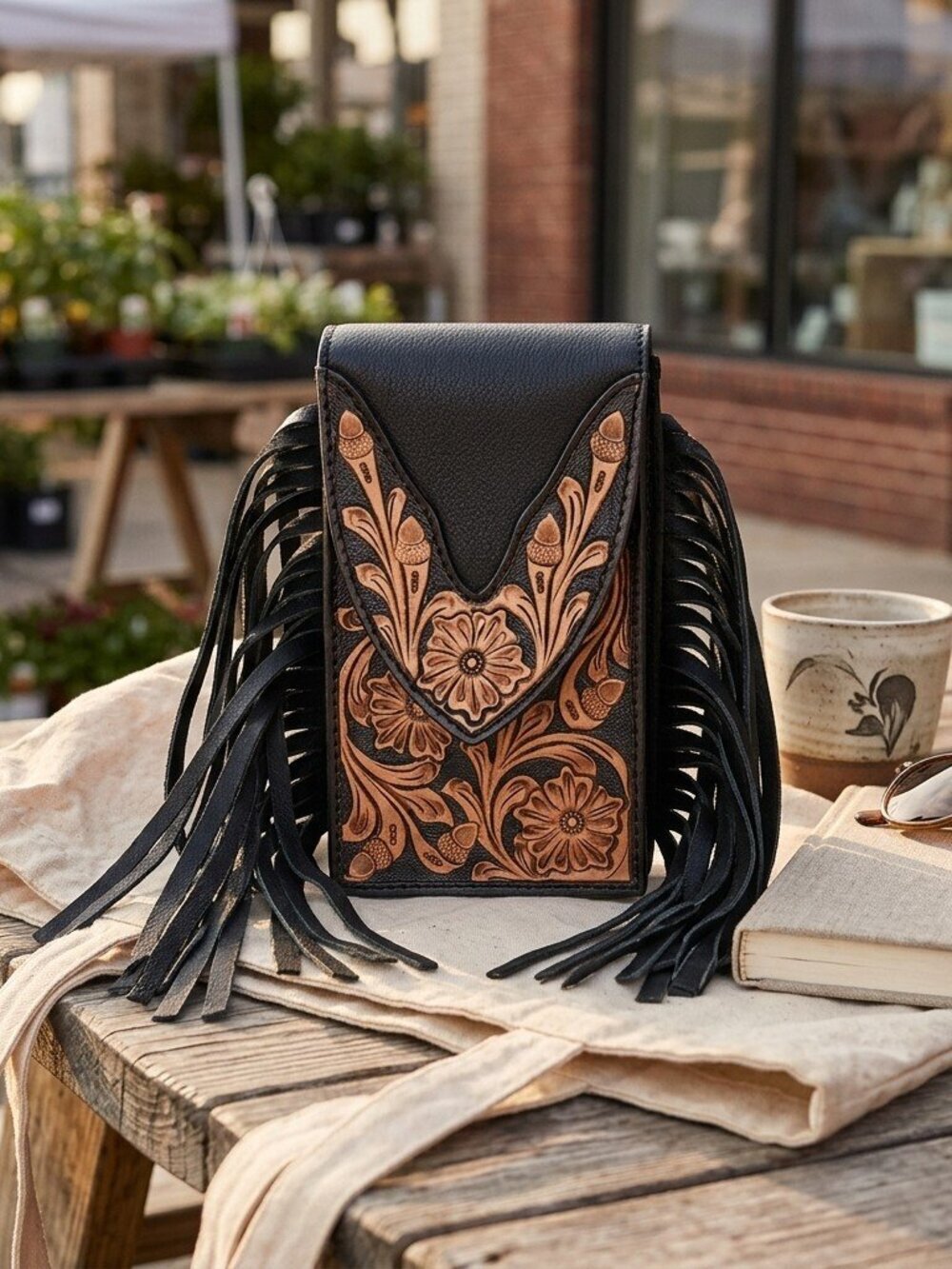 American Darling Desert Bloom Fringe  Phone Crossbody