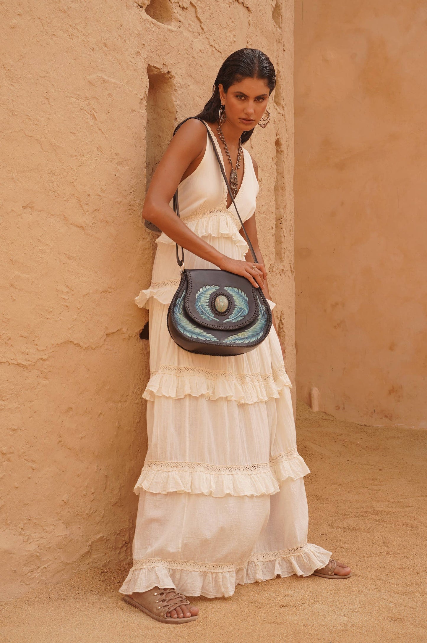 Angel Feather Bag Navy/Silver