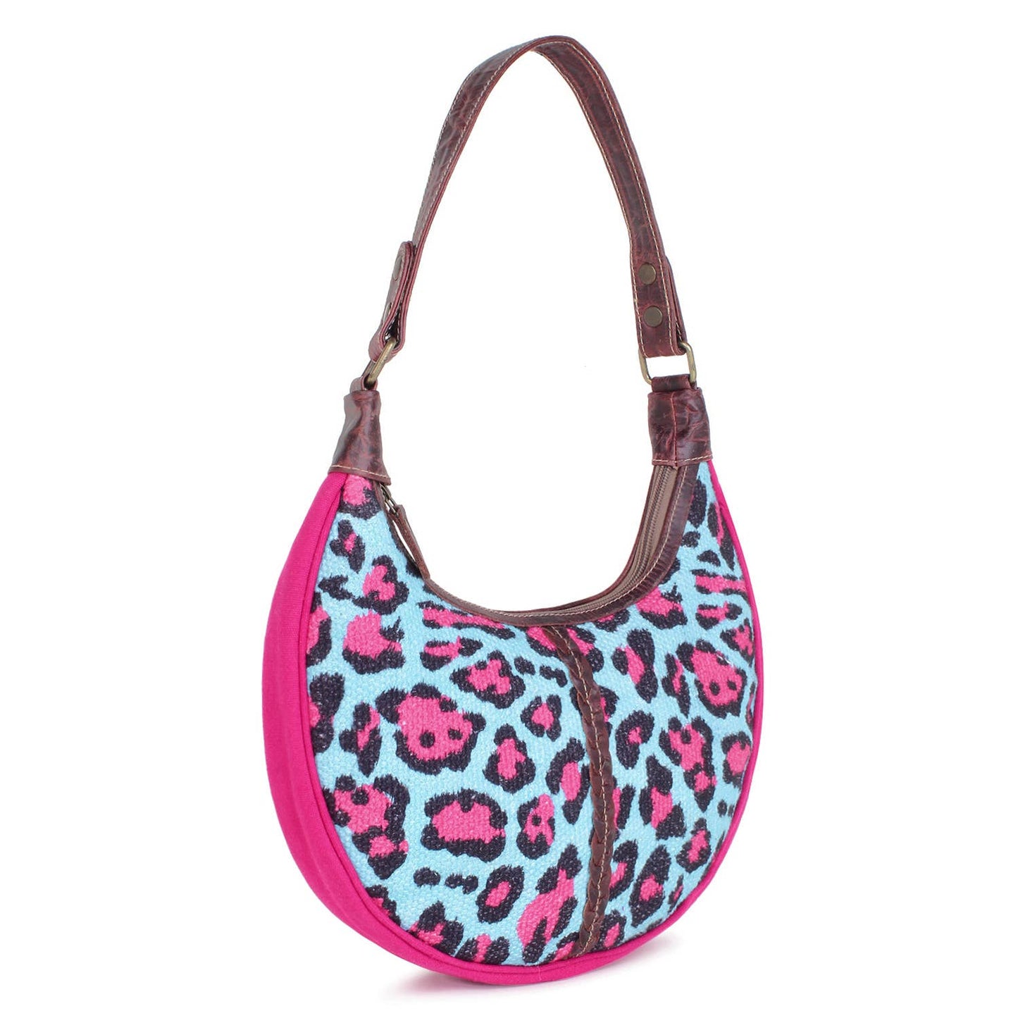 Animal Print hobo- Hot Pink Turquoise nights