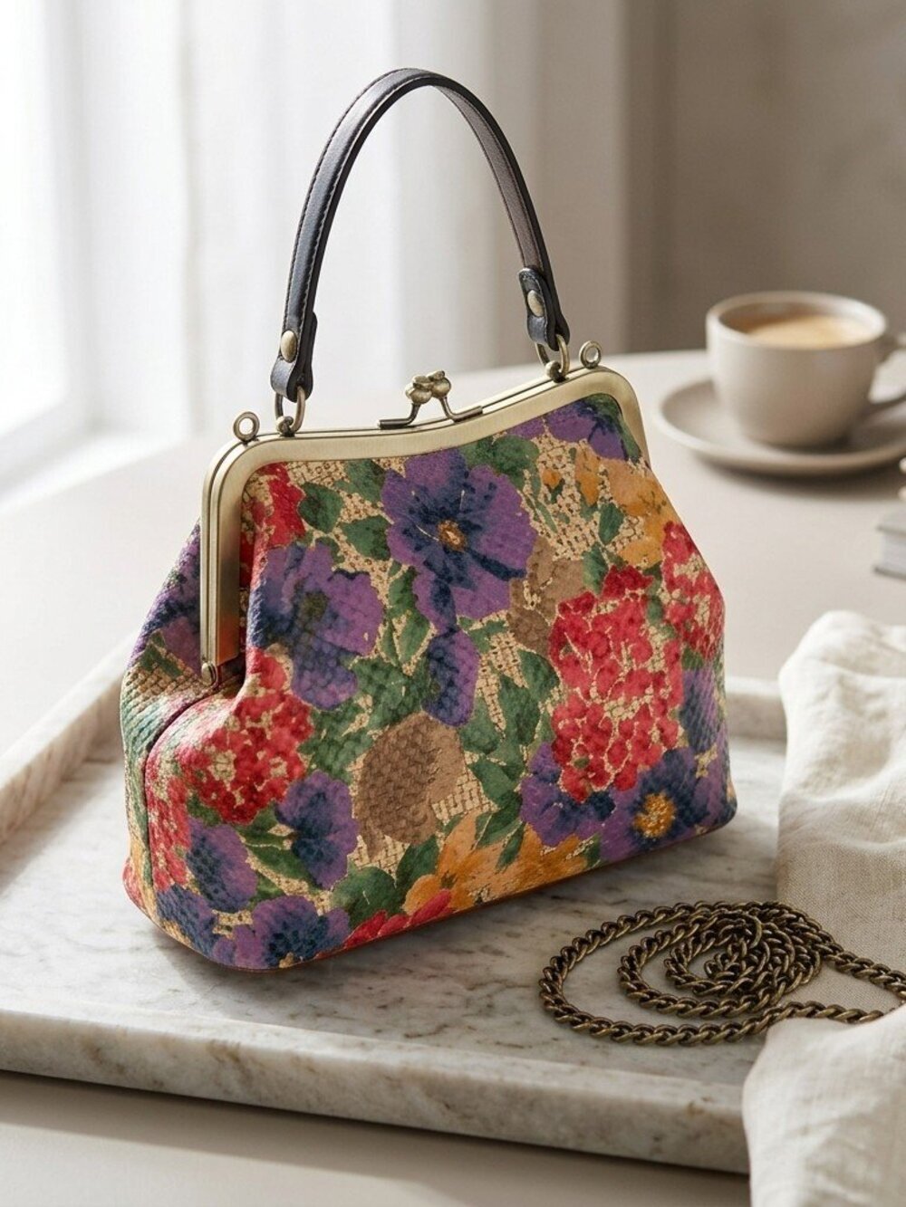 Patricia Nash Vintage Floral Frame Bag-woven -Free matching charm with purchase