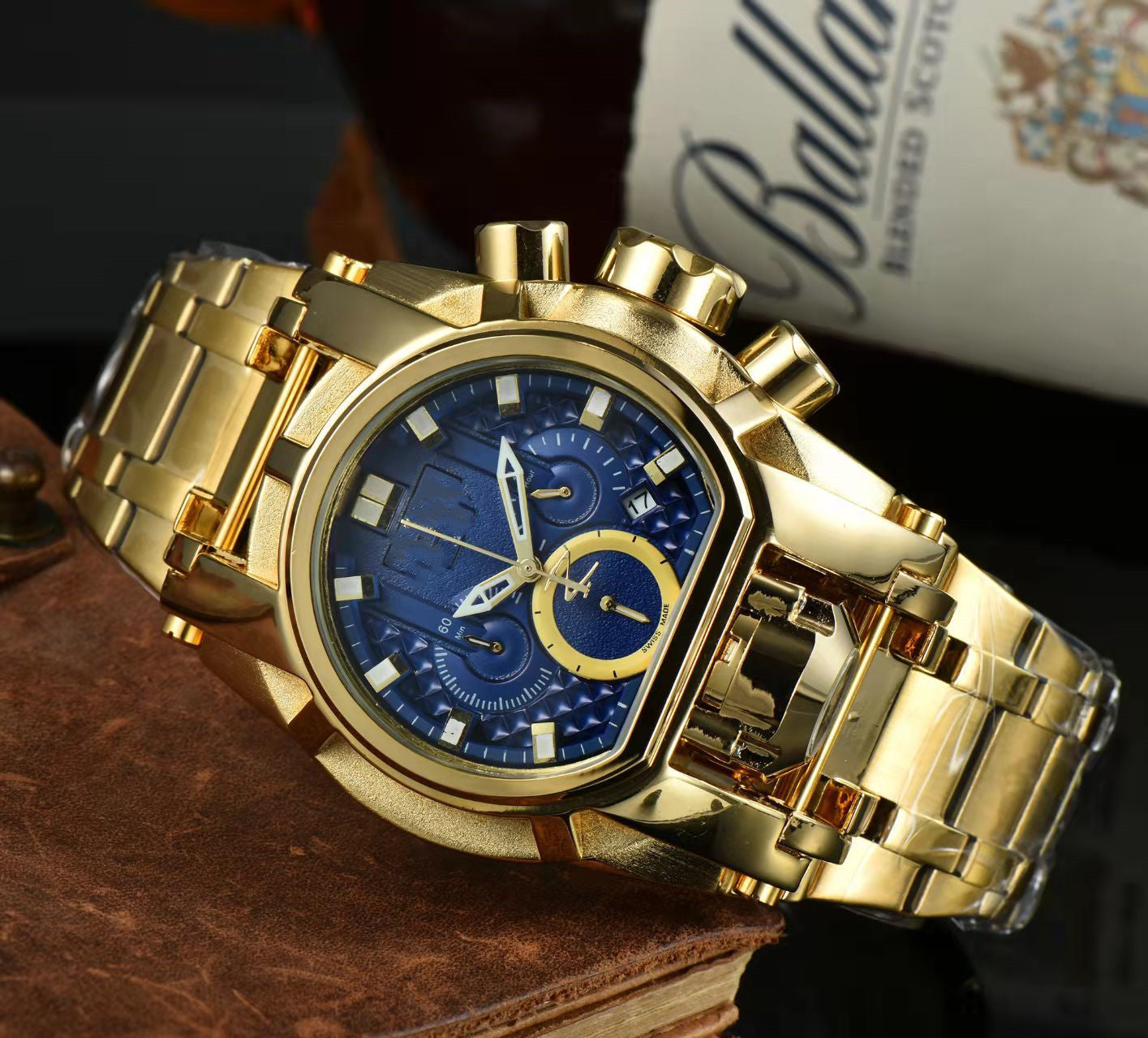 Mens Quartz Watch Holographic stainless band