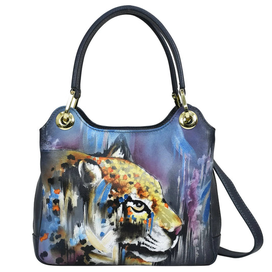 Anuschka abstract leopard Satchel With Crossbody Strap - 708