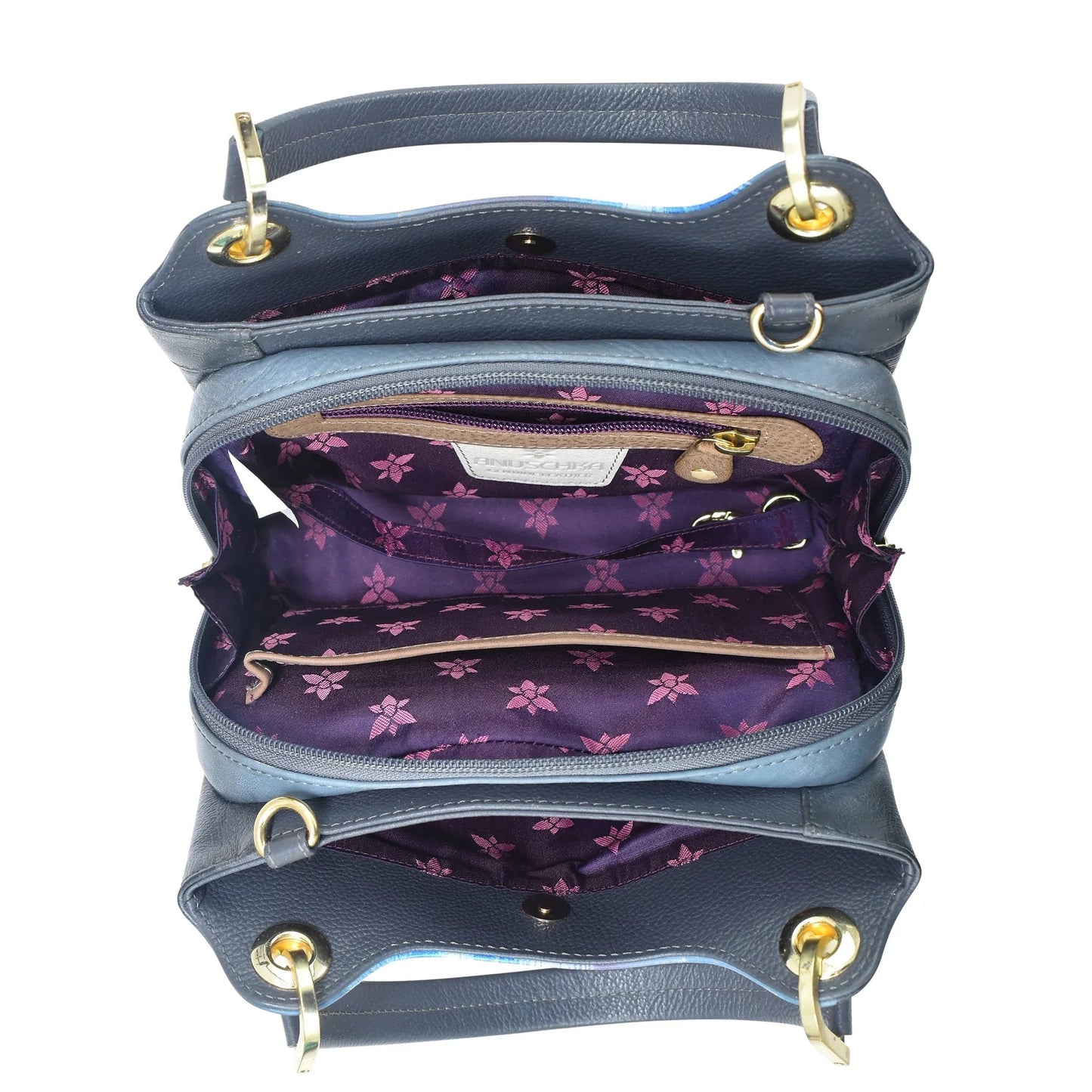 Anuschka abstract leopard Satchel With Crossbody Strap - 708