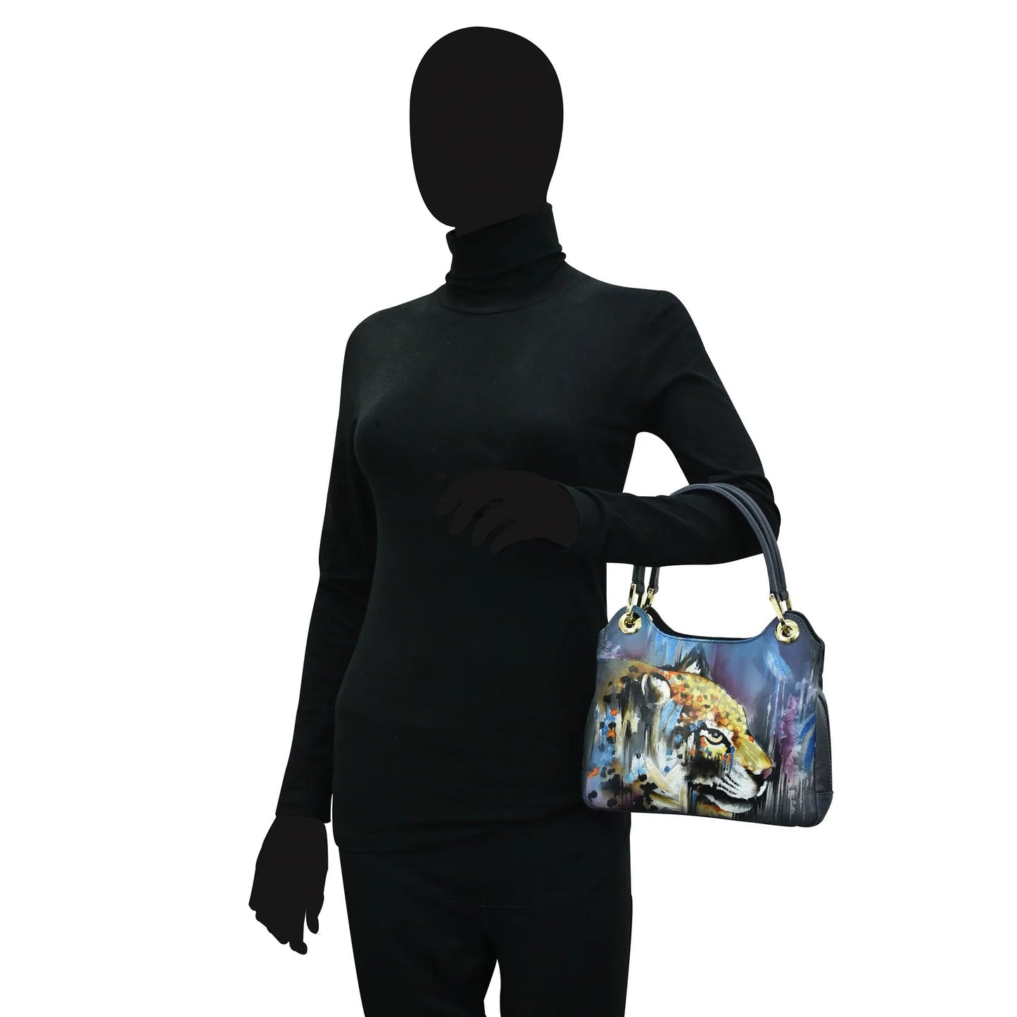 Anuschka abstract leopard Satchel With Crossbody Strap - 708
