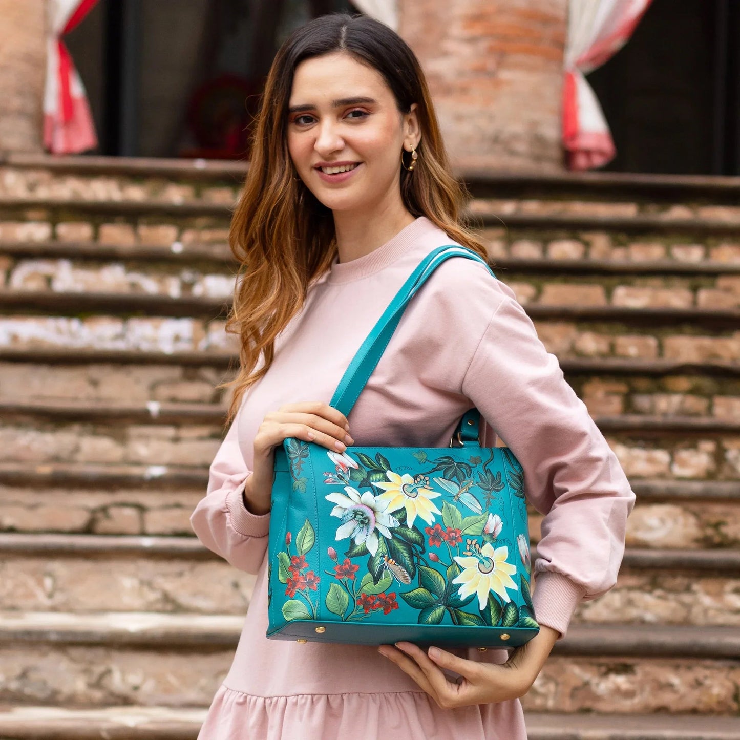 Anushcka Royal garden turquoise Medium Everyday Tote - 710