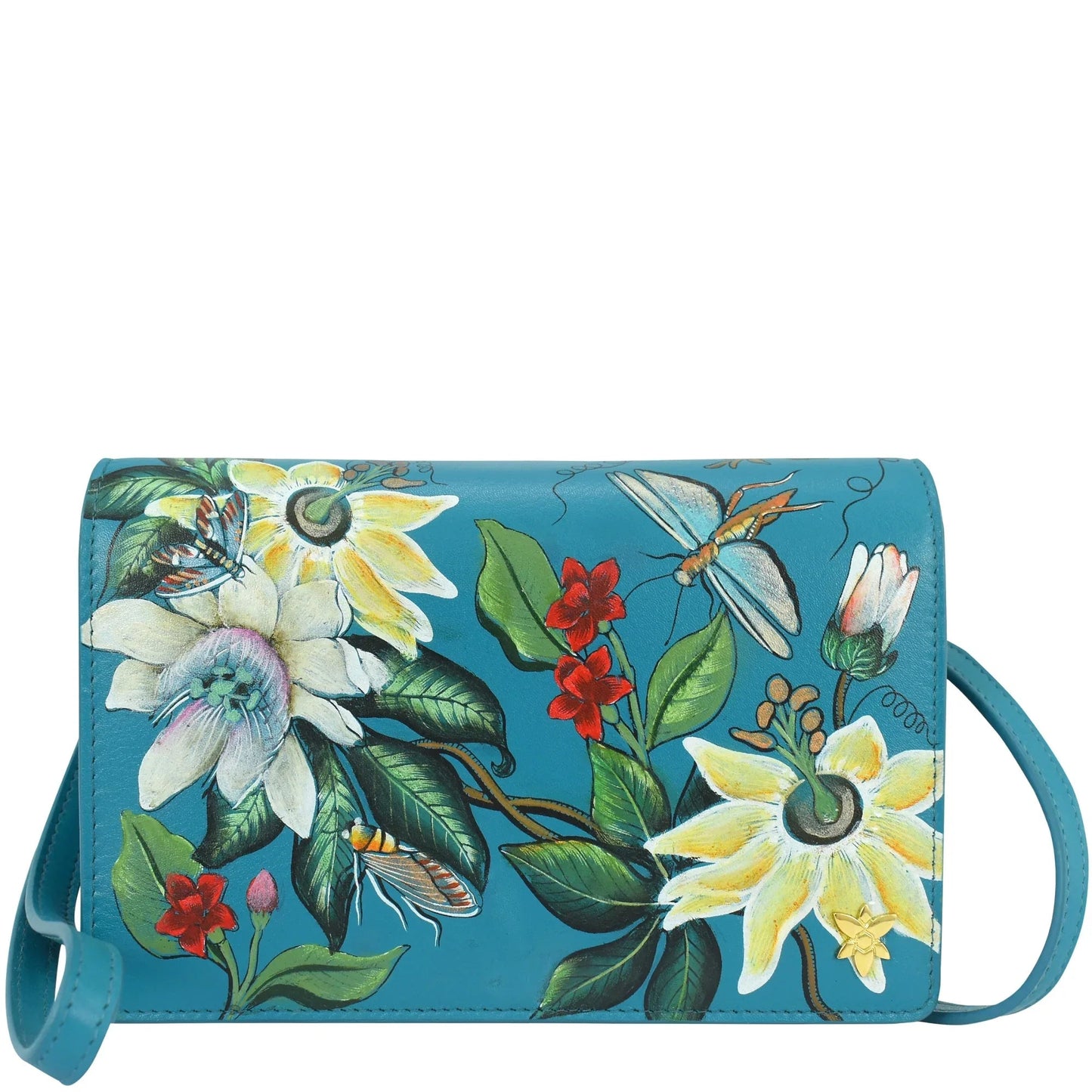 Anuschka Royal Garden Turquoise 4 in 1 Organizer Crossbody - 711