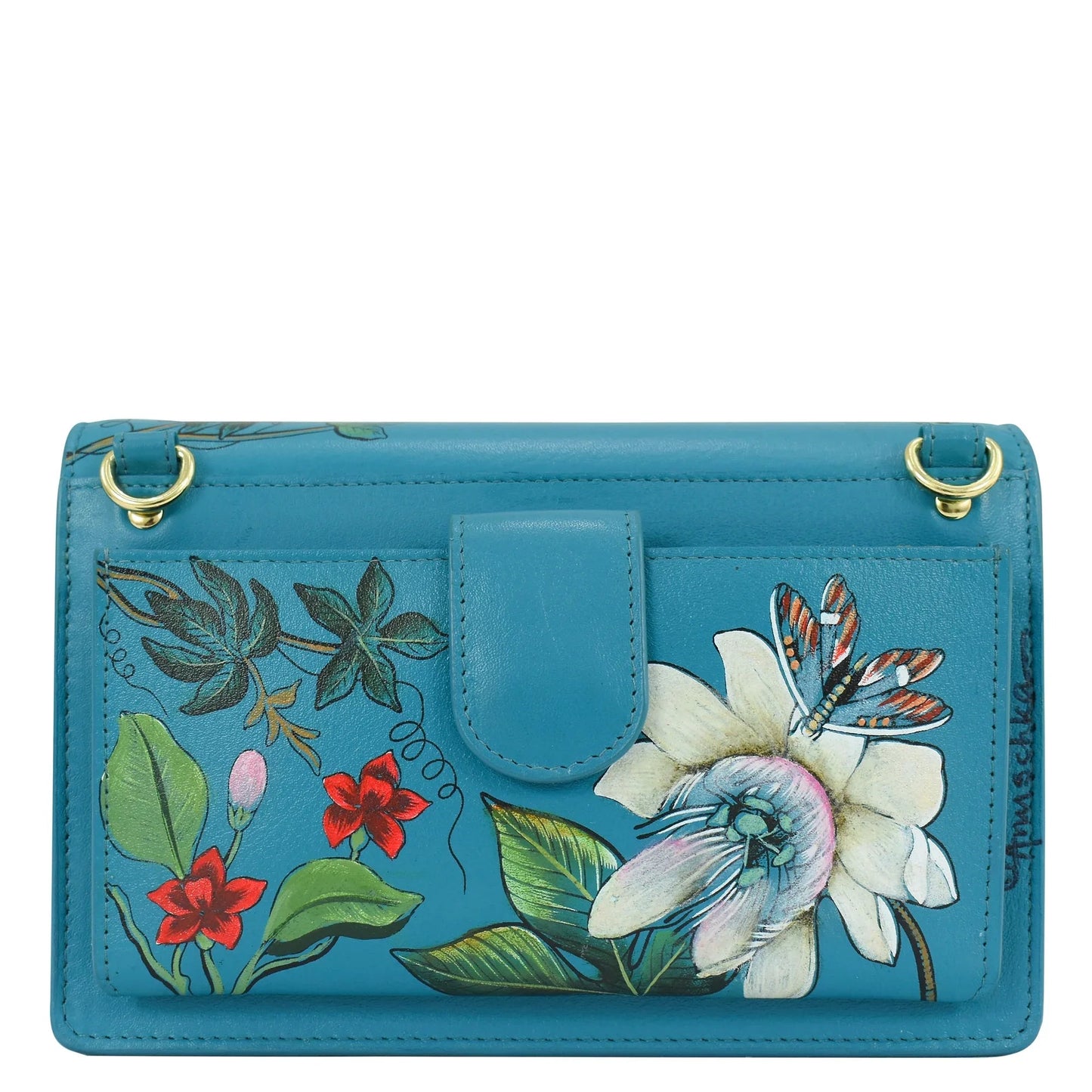 Anuschka Royal Garden Turquoise 4 in 1 Organizer Crossbody - 711