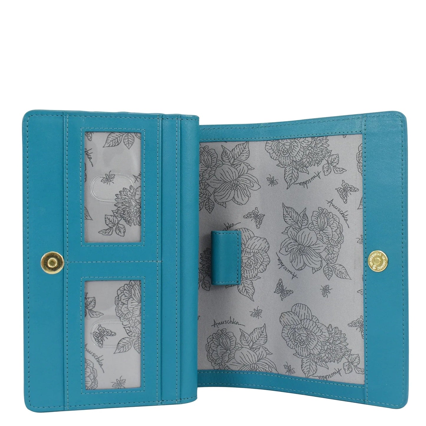 Anuschka Royal Garden Turquoise 4 in 1 Organizer Crossbody - 711