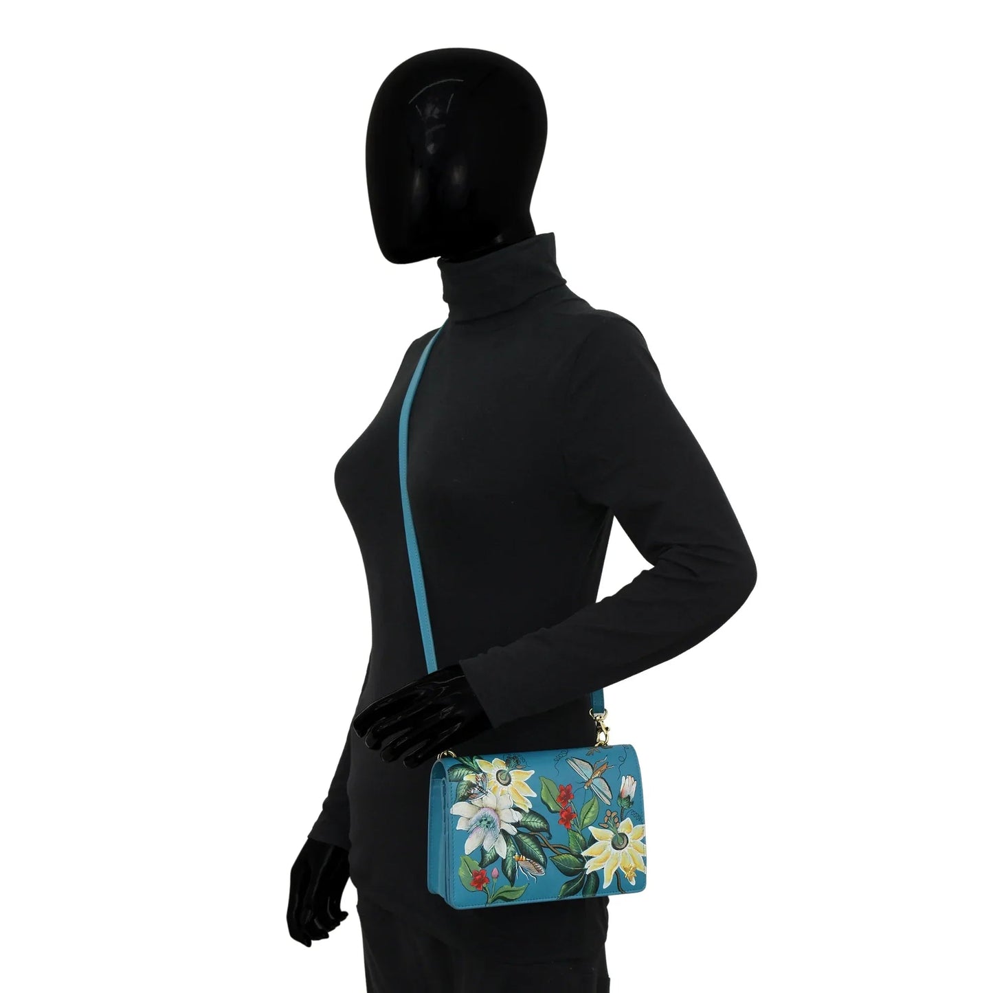 Anuschka Royal Garden Turquoise 4 in 1 Organizer Crossbody - 711
