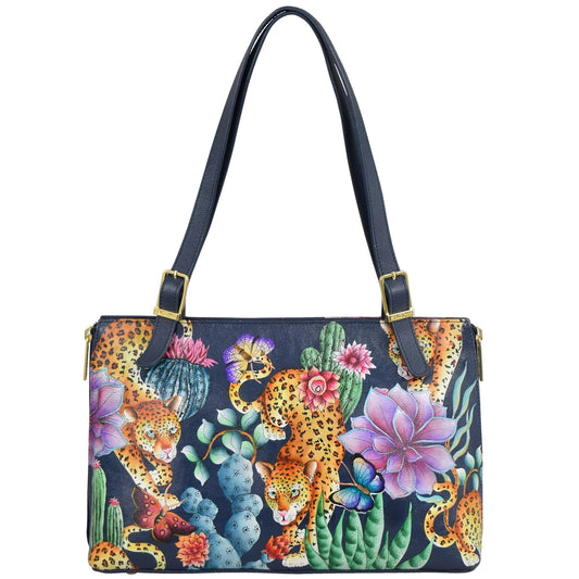 Anuschka Wild Desert Safari Cheetah Expandable Shopper Tote - 712