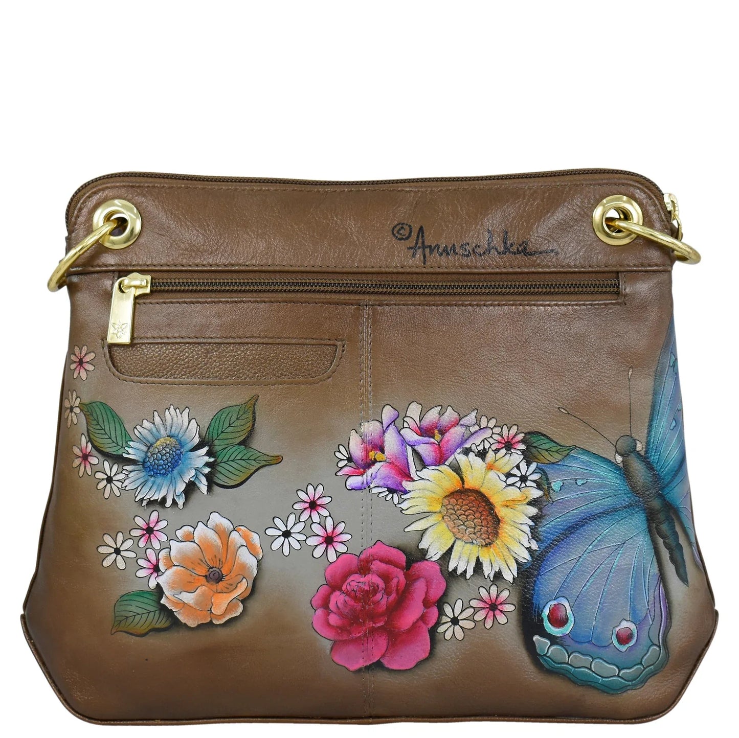 Anuschka Butterfly Blossoms Crossbody Sling Bag - 713