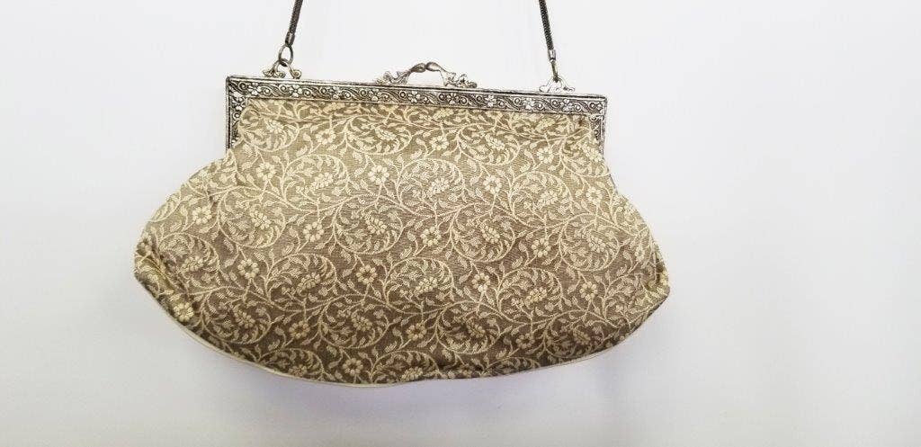 VINTAGE GREY TAPESTERY BAG