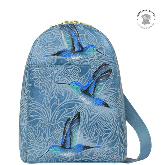 Anuschka Tooled Hummingbirds in sky Blue Sling Bag - 724