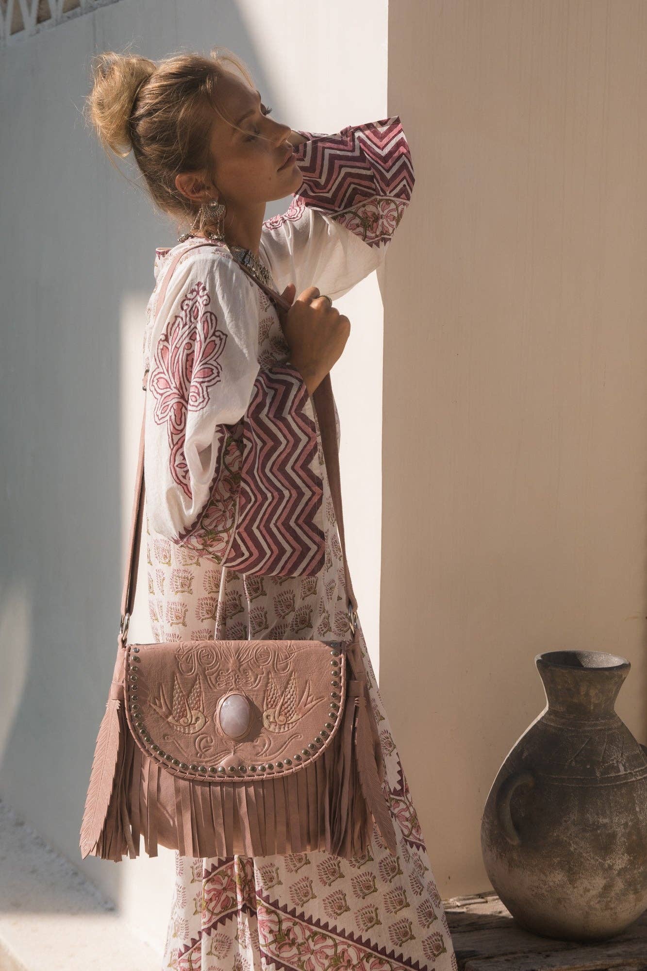 Lost Bird Stud Bag Dusty Pink