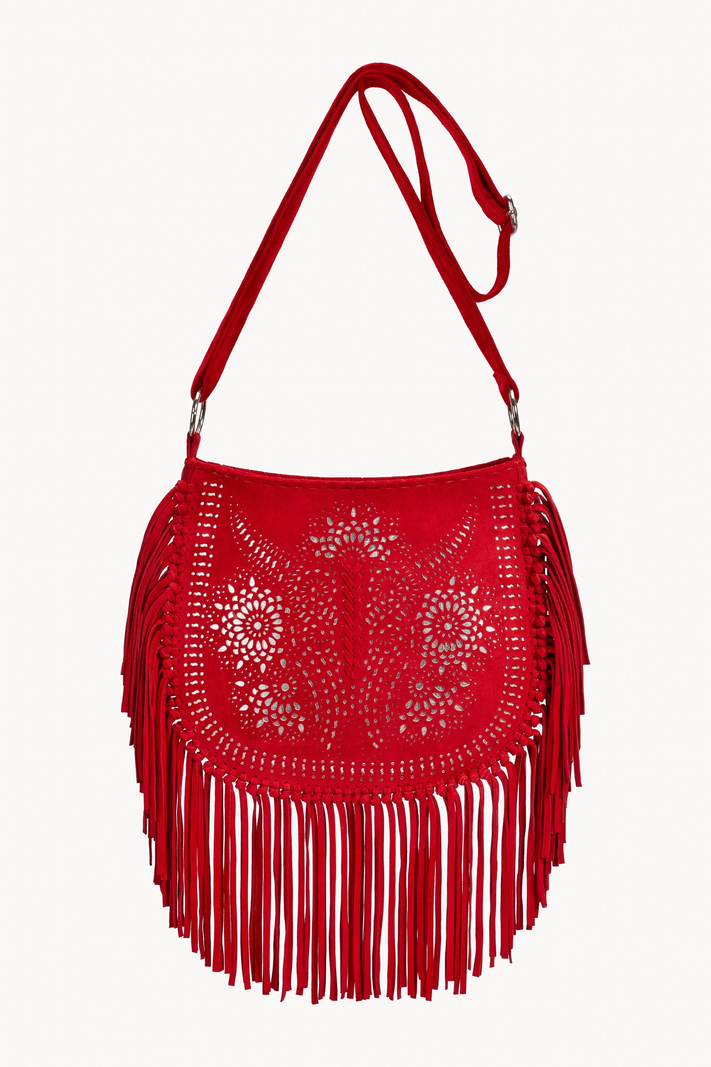 Navajo Sunflower Cut-Out Bag Ruby Red/Silver