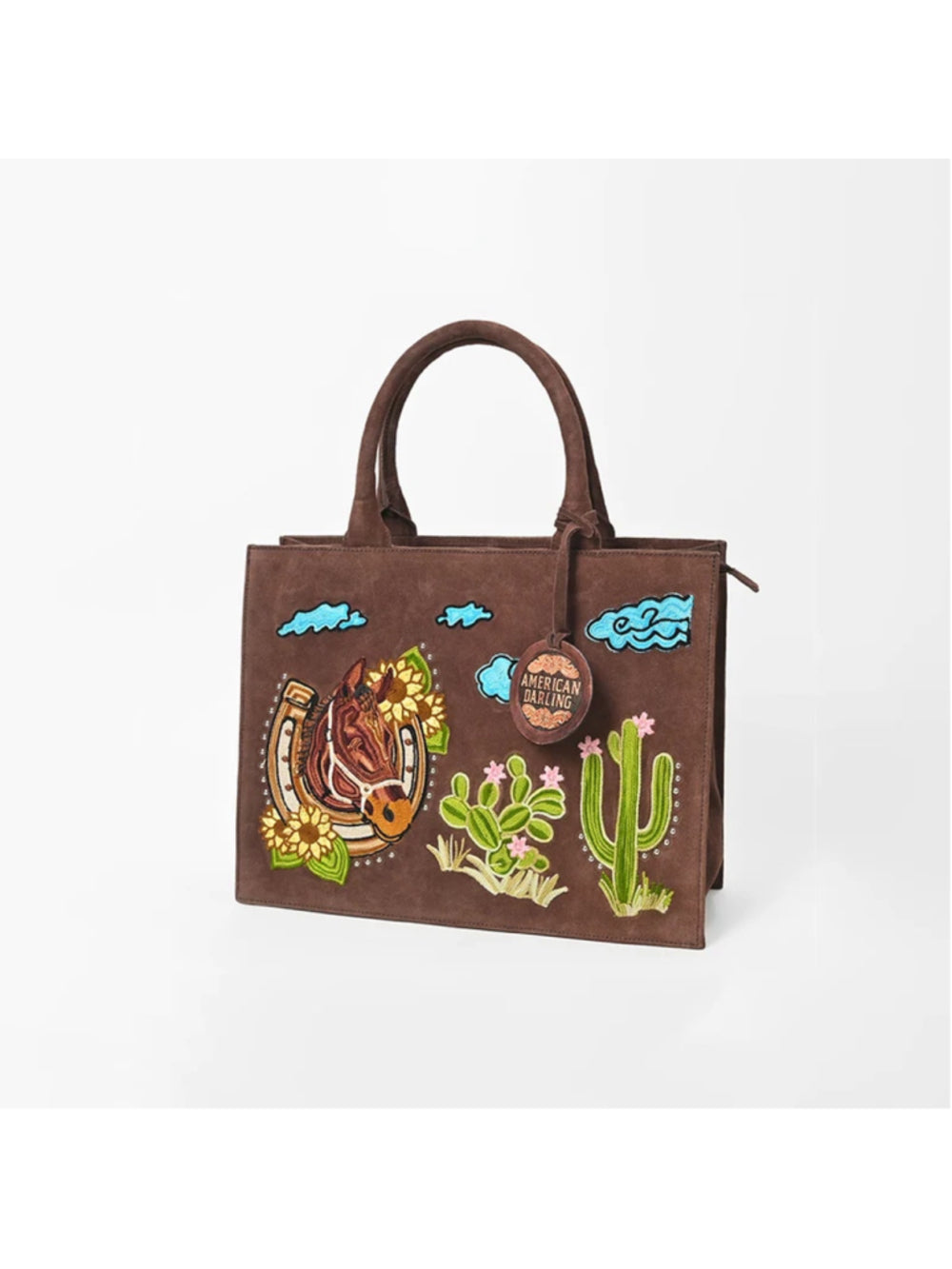 American Darling Lucky leather Horseshoe Western Tote Bag