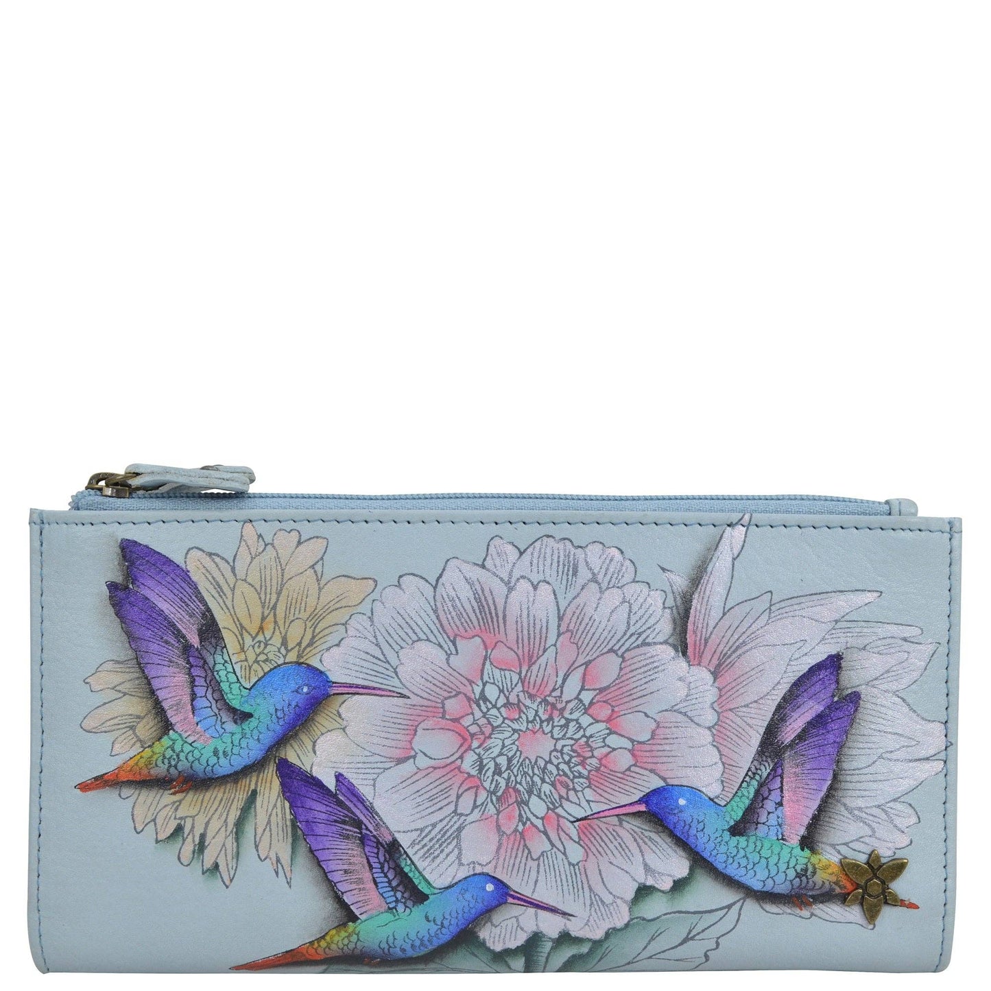 Hand-Painted Leather Two Fold RFID Wallet - 1171