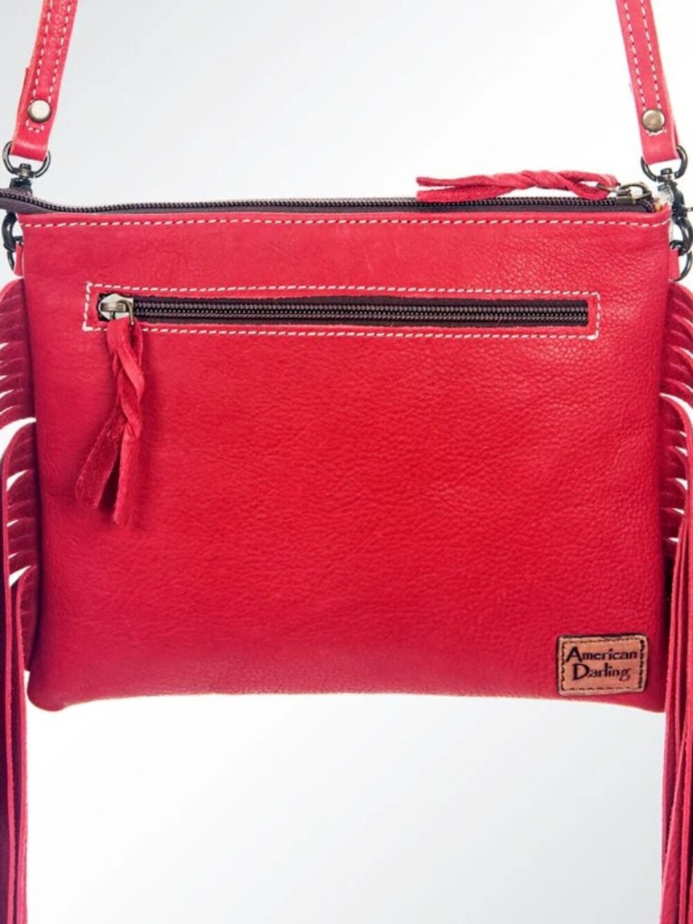 American Darling Turquoise Splatter Pink Fringe Crossbody