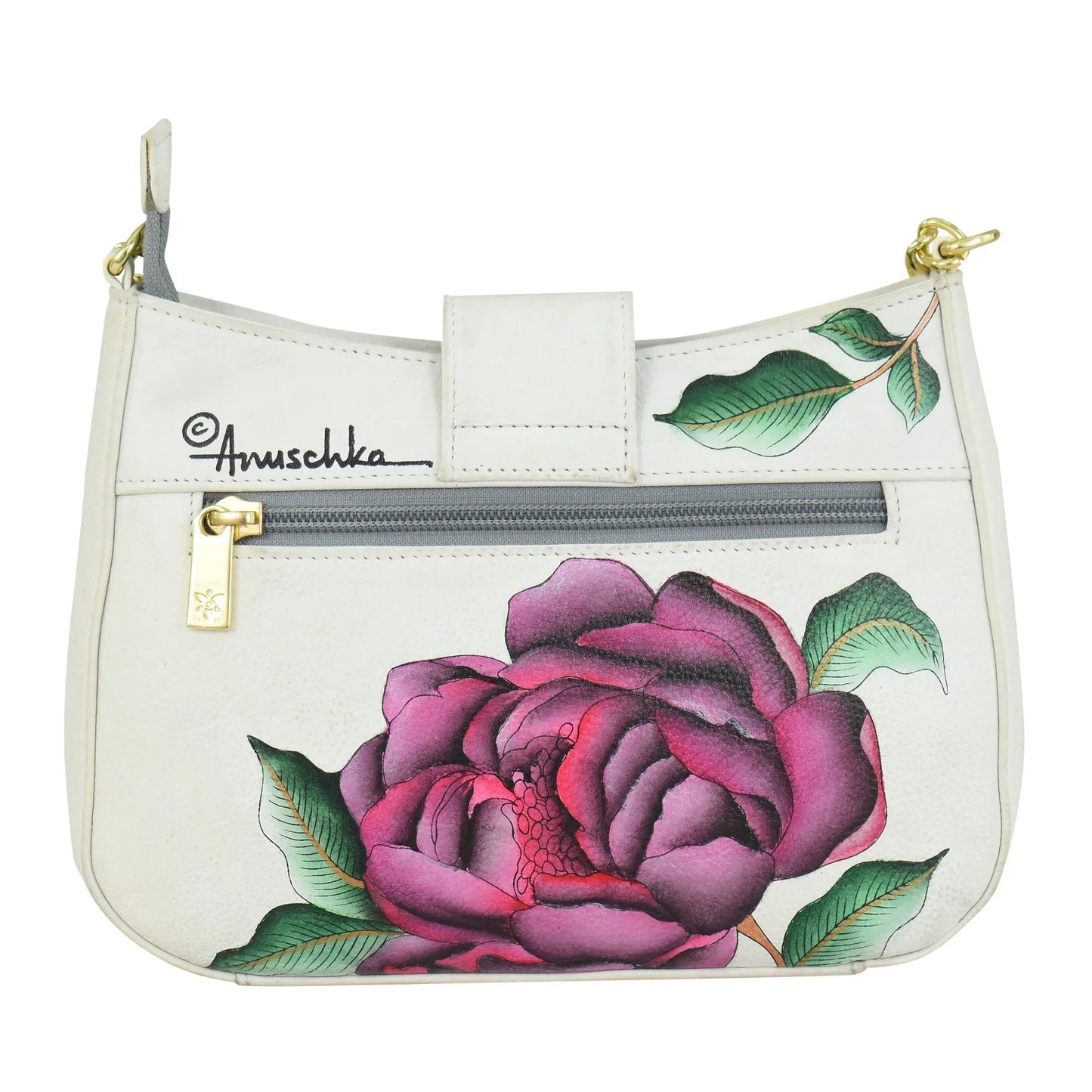 Anuschka Moonlit Peonies Small Crossbody - 7588
