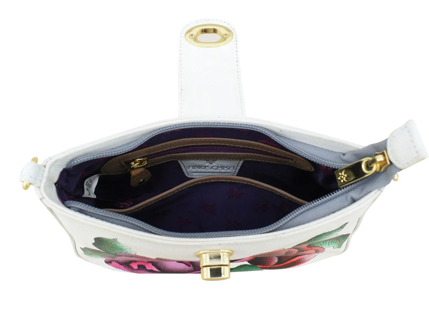 Anuschka Moonlit Peonies Small Crossbody - 7588