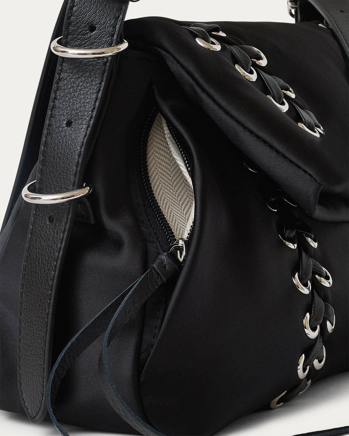 Lace Up Double Entry Crossbody
