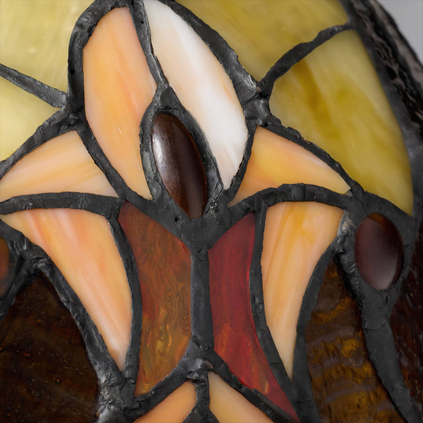 10"W Halston Traditional Amber Dome stained glass Shade Pendant