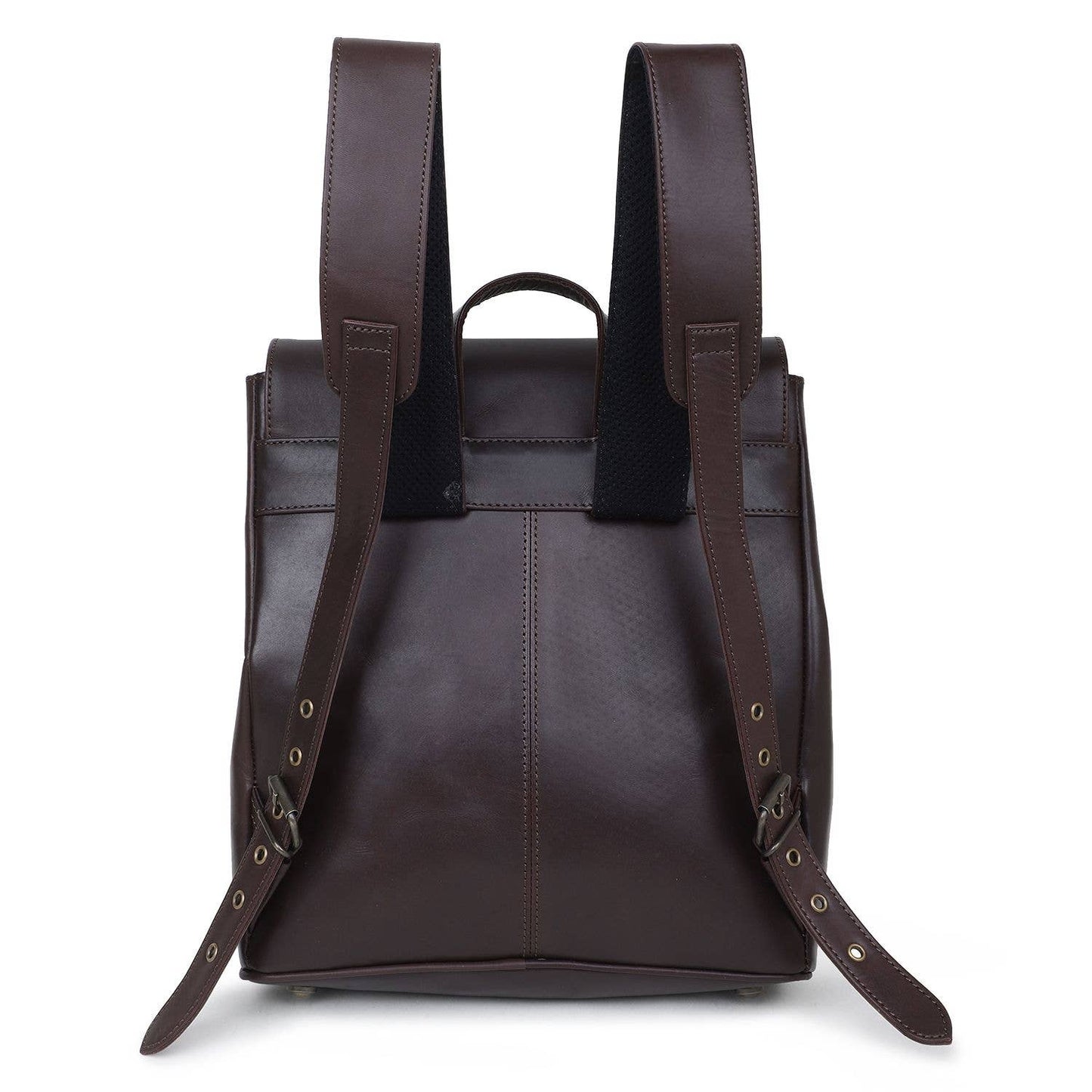 Leather Women's Backpack - Bistre Brown Snake Texture
