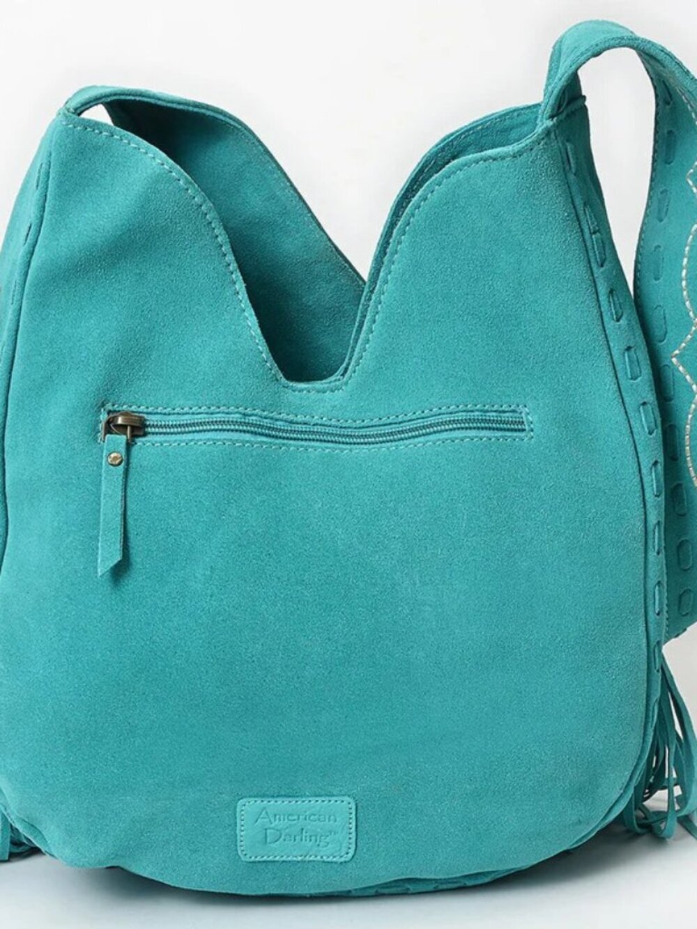 American Darling Turquoise Fringe Statement Hobo Bag