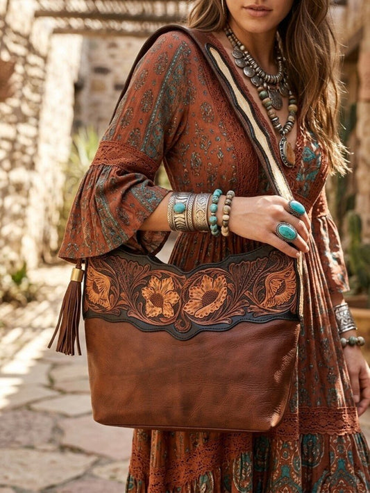 American Darling Sunlit Floral Leather Shoulder Bag