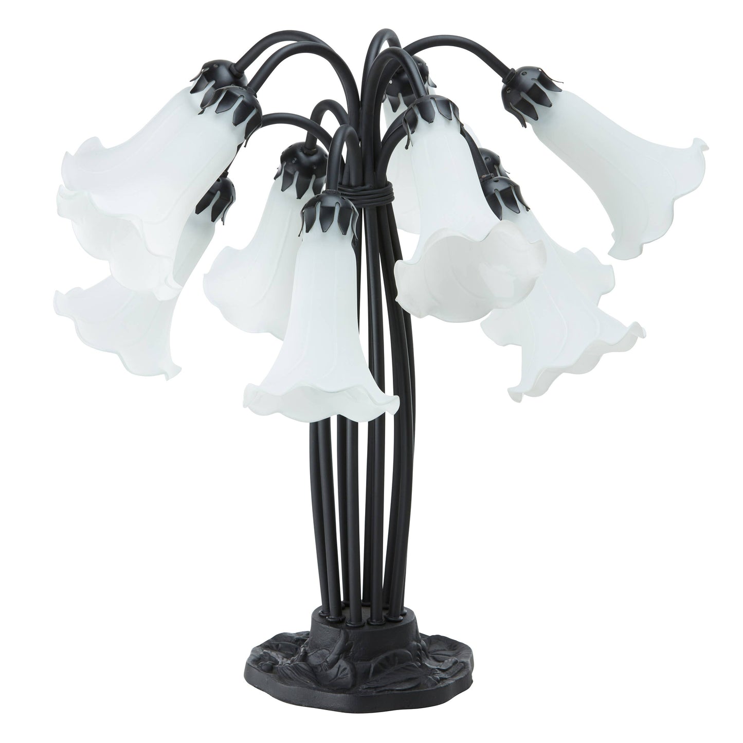 21"H Lily 10 Light White Shade Table Lamp