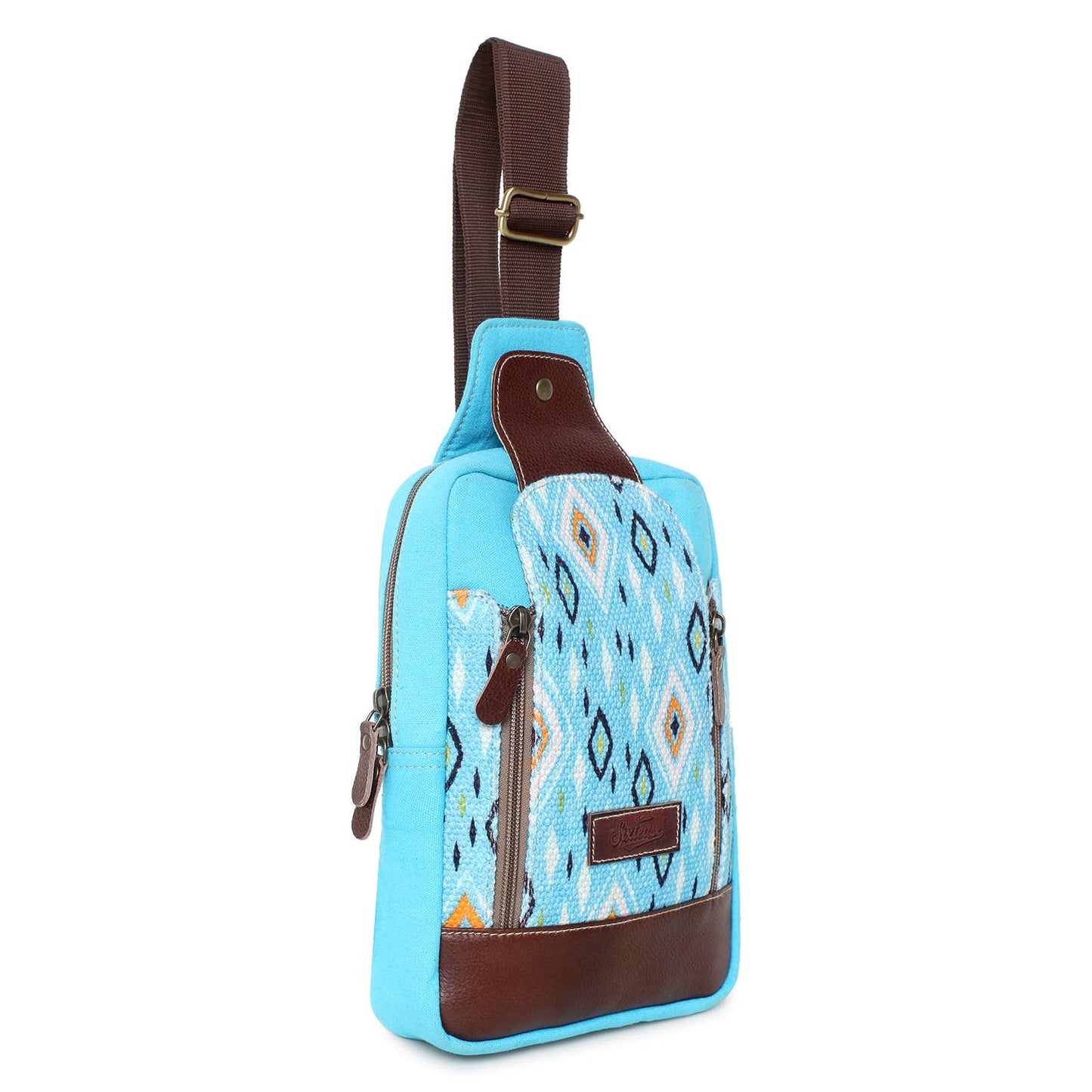 Turquoise Blue Upcycled Sling Bag