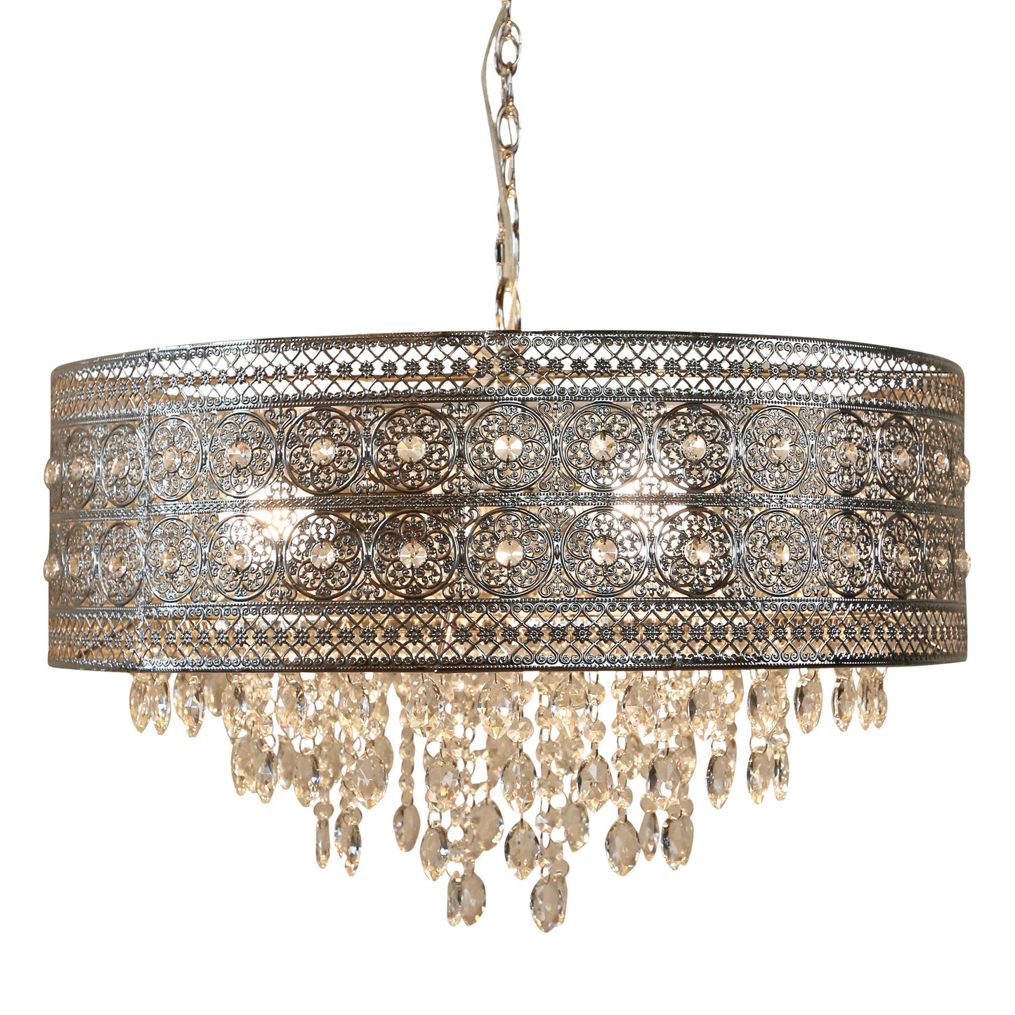 24"W Harley Polished Nickel 3-Light Chandelier
